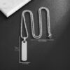 Stainless Steel High Polished Rectangle Tag Pendant - Silver